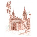 Catedral, ...dende a praza. Lugo.